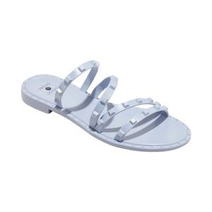 NWT Shade & Shore Women’s Dusty Blue Liv Studded Jelly Slide Sandals